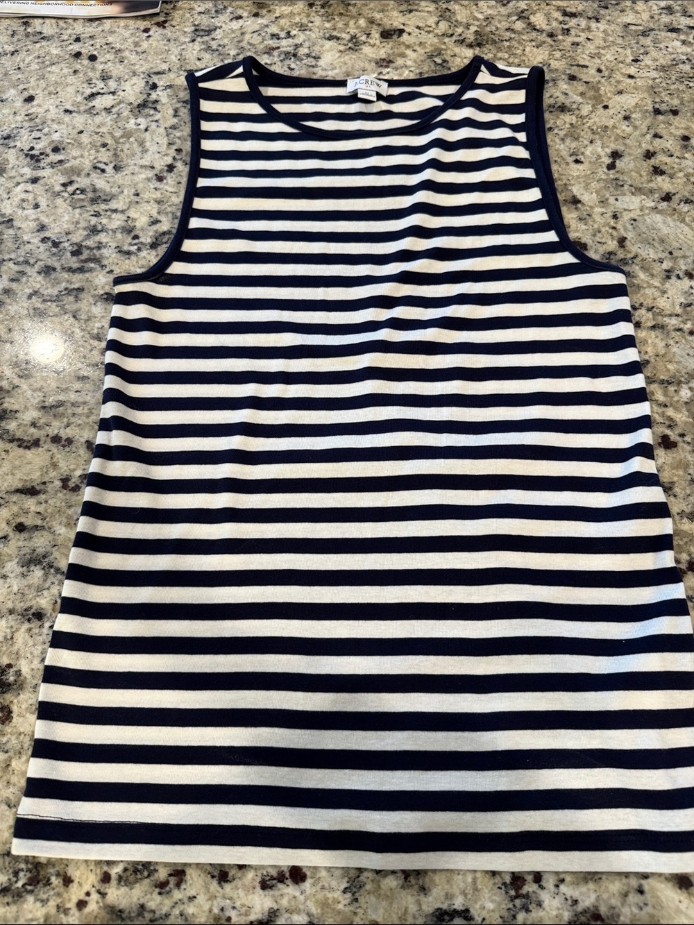 J Crew Sleeveless Nautical Stripe Dress - Navy and White